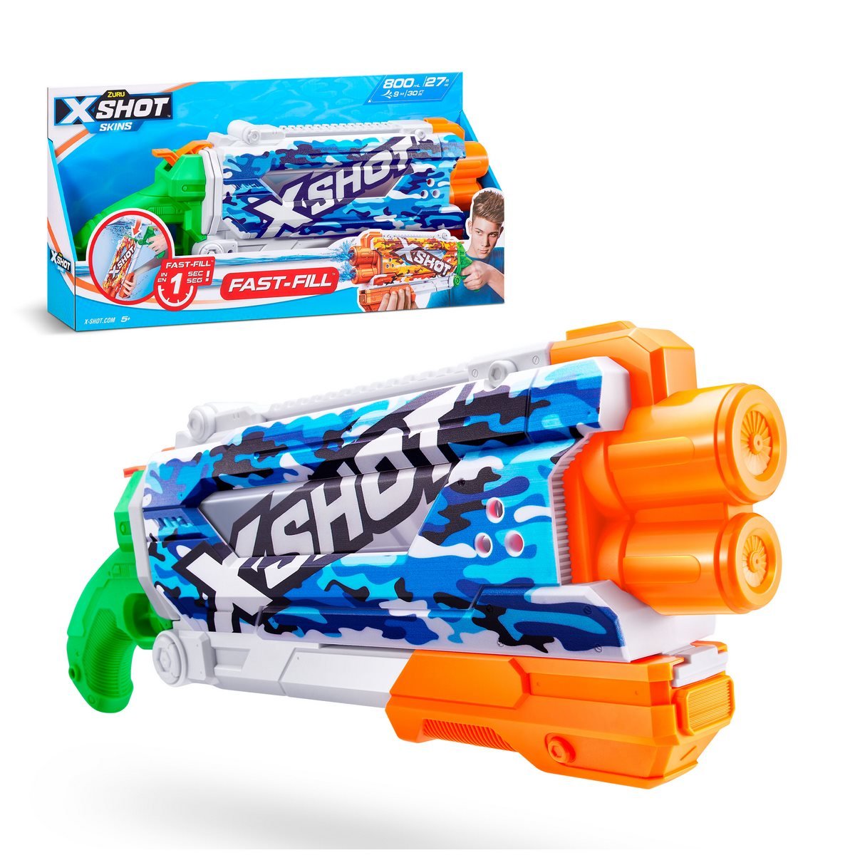 Lanza Agua Pump Action Skin X-Shot - Water Camo